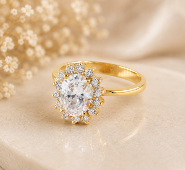 Anel Zircónias LadyDy Ouro 19,2Kt