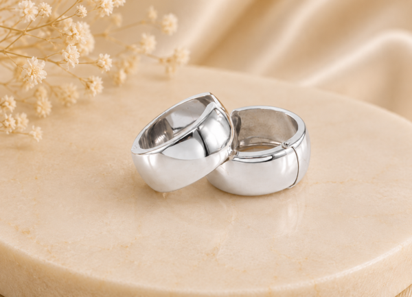 Argolas Ouro Branco Polido 19,2kt.
