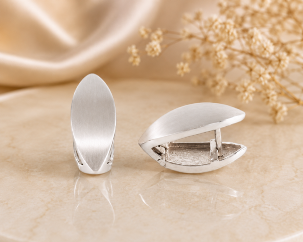 Brincos Ouro Branco Escovado 19,2kt