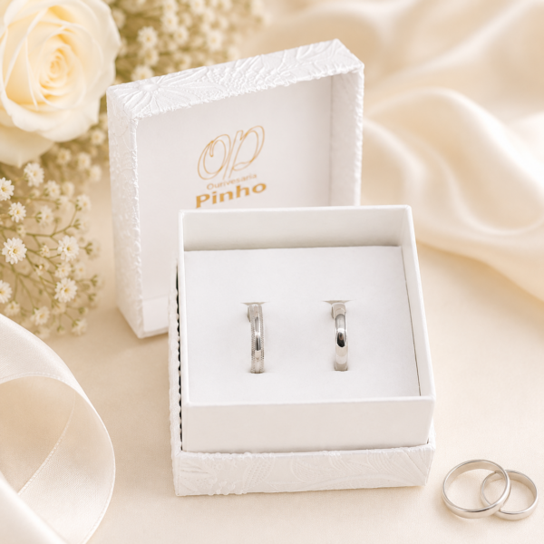 Aliança 4mm Ouro Branco 19,2Kt