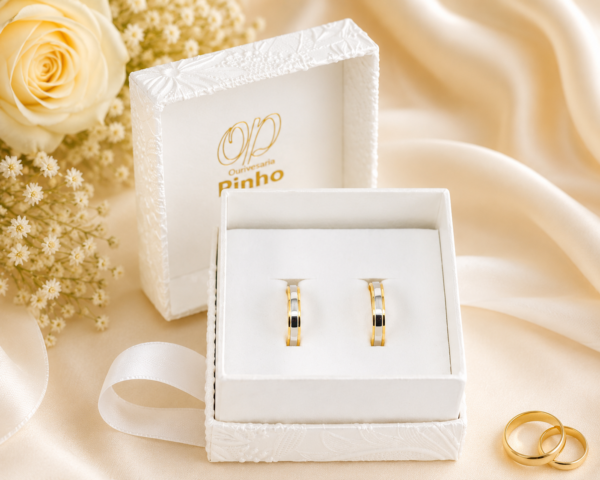 Alianças 4mm Ouro Bicolor 19,2Kt