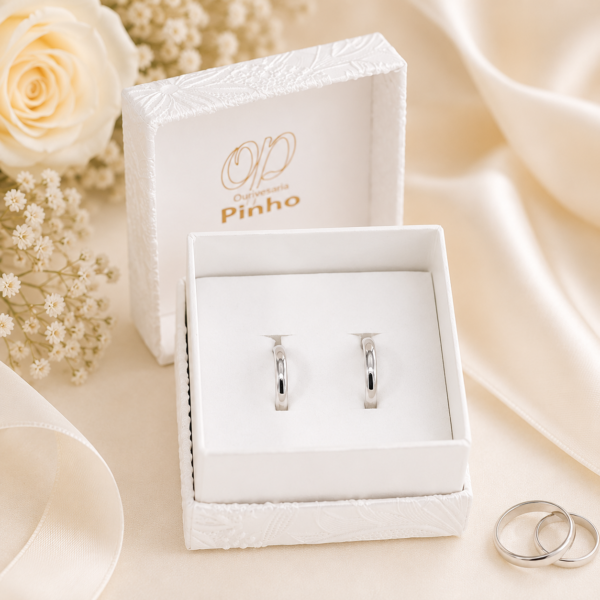 Aliança 3mm Ouro Branco 19,2Kt