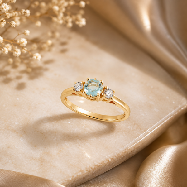 Anel Diamantes Ouro 19.2Kt