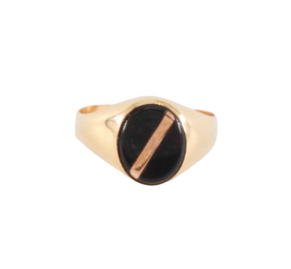 Anel Oval Ónix Ouro 19.2Kt