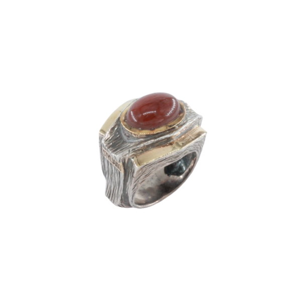 Silver and Gold Rutilated Quartz Ring