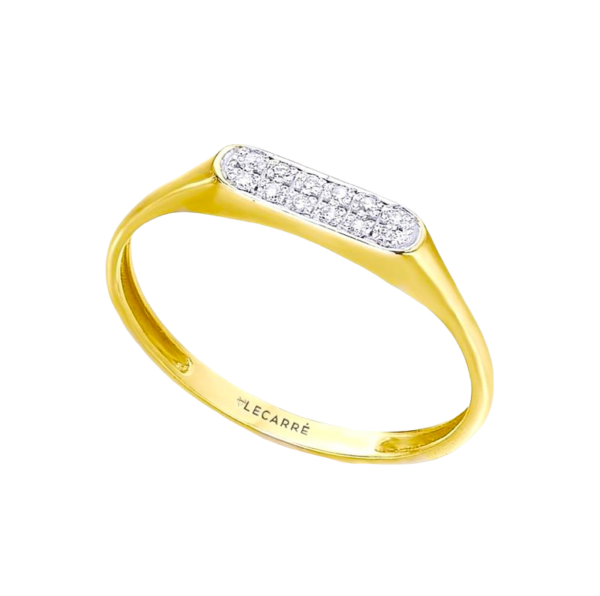 Anel Bicolor Diamantes Ouro 18Kt LeCarré