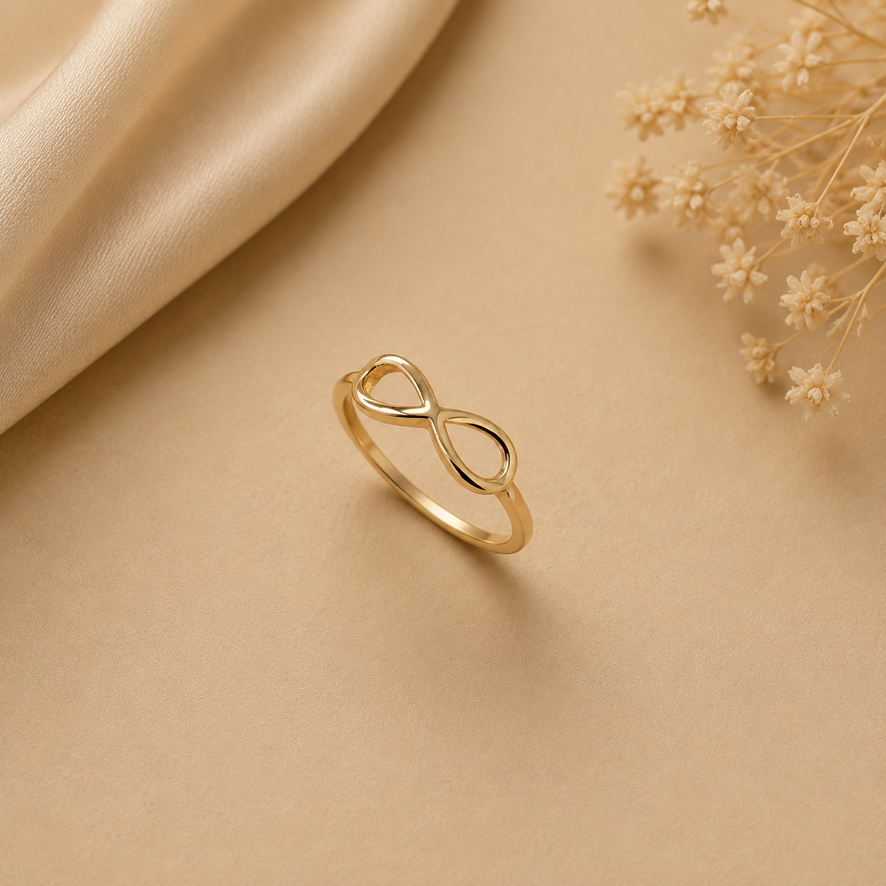 Anel infinito ouro 9kt