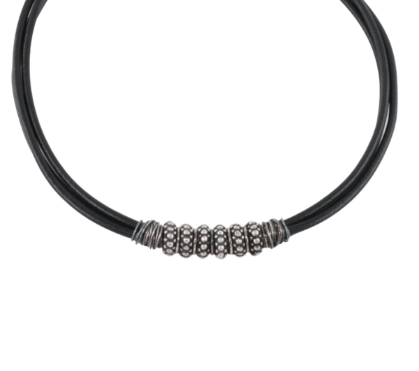 Eugénio Campos Silver Leather Necklace