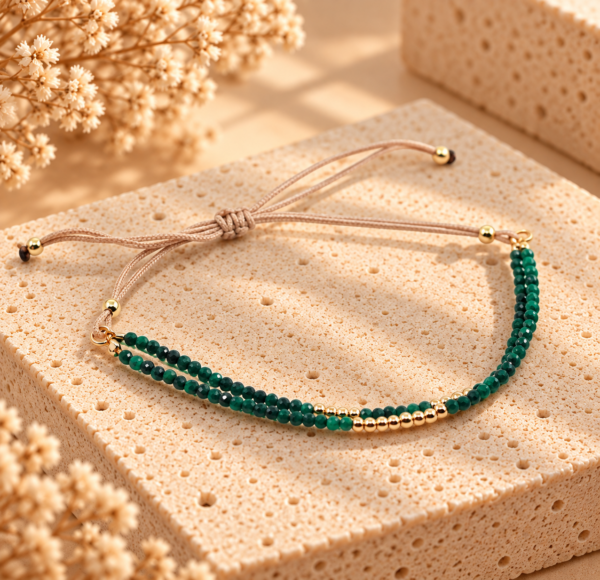Pulseira Bolinhas Prata Dourada