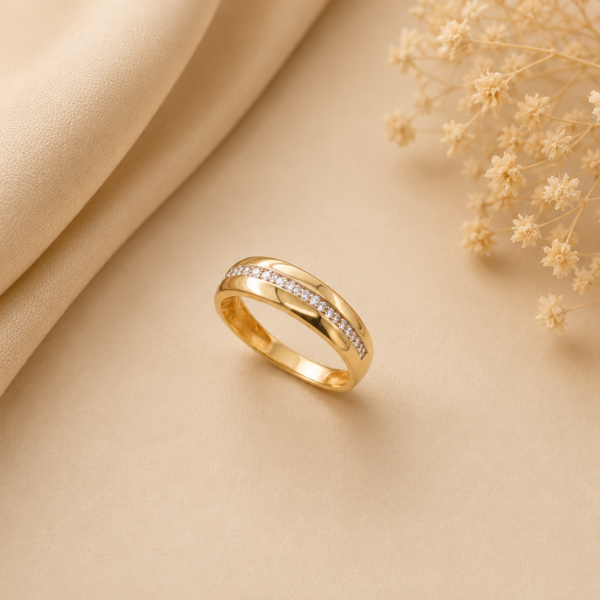 Anel Zircónias Ouro 19,2Kt