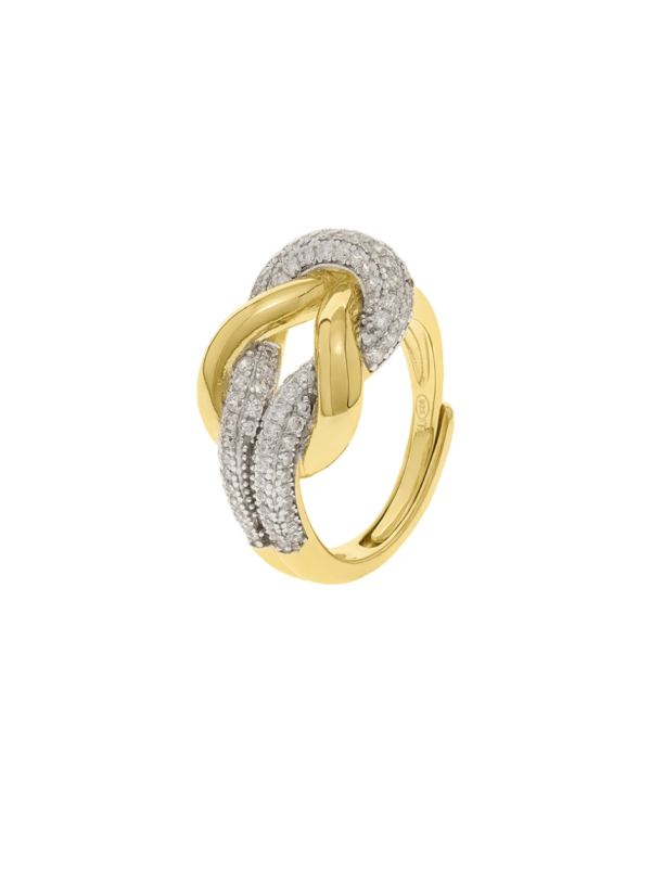 Anel Square Knot Prata Eugénio Campos