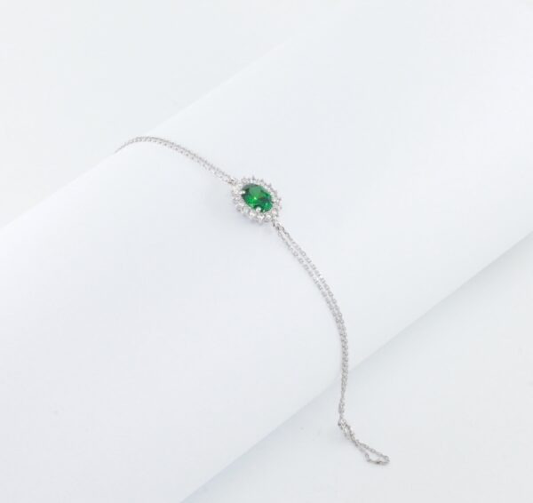 Pulseira Ladydi Verde Ouro branco 19,2Kt