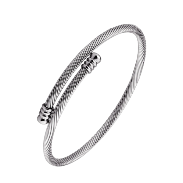 Hassu Silver Steel Bangle