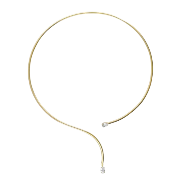 Colar Rígido Cristais Prata Victória Cruz