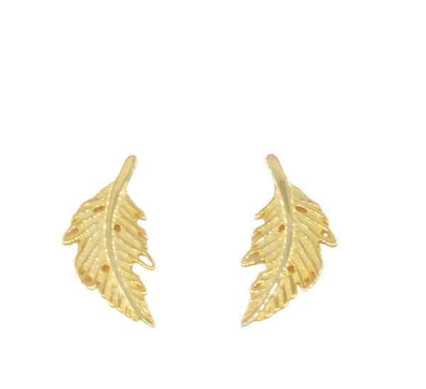 Gold Silver Leaf Earrings