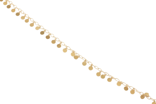 Leg bracelet with patellas in Golden Silver