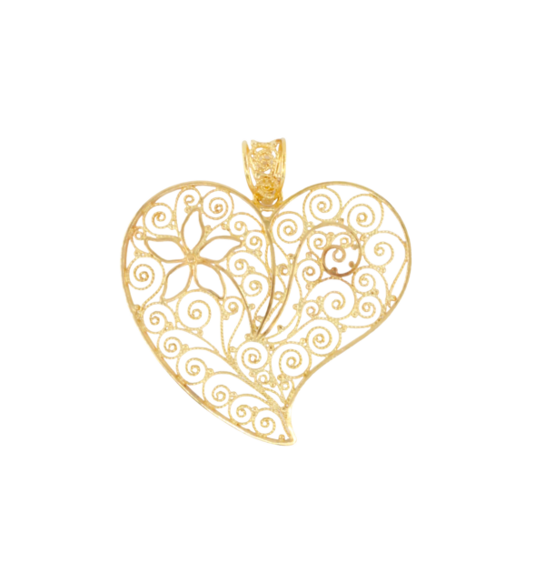 19.2Kt Gold Filigree Heart