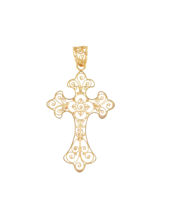 19.2Kt Gold Filigree Cross