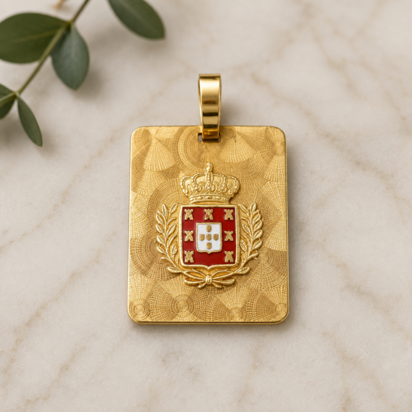 Medalha Brasão Português Ouro 19,2kt.