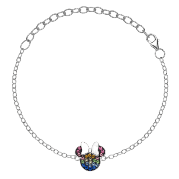 Pulseira Colorida Minnie Prata Disney