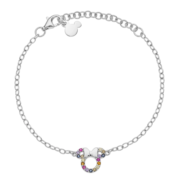 Pulseira Minnie Colorida Prata Disney