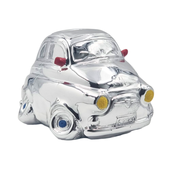 Mealheiro Carro Resina Prateada