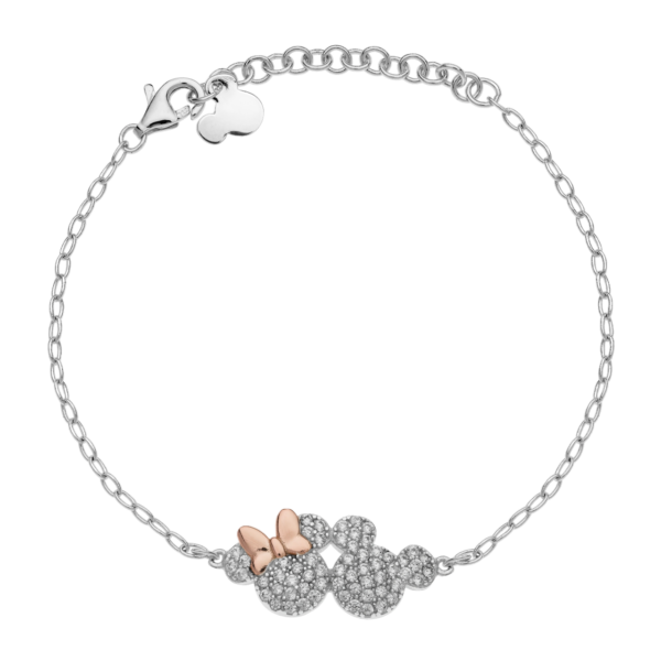 Pulseira Mickey & Minnie Prata Disney