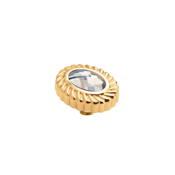 Pedra Twisted Oval Rope Aço Melano