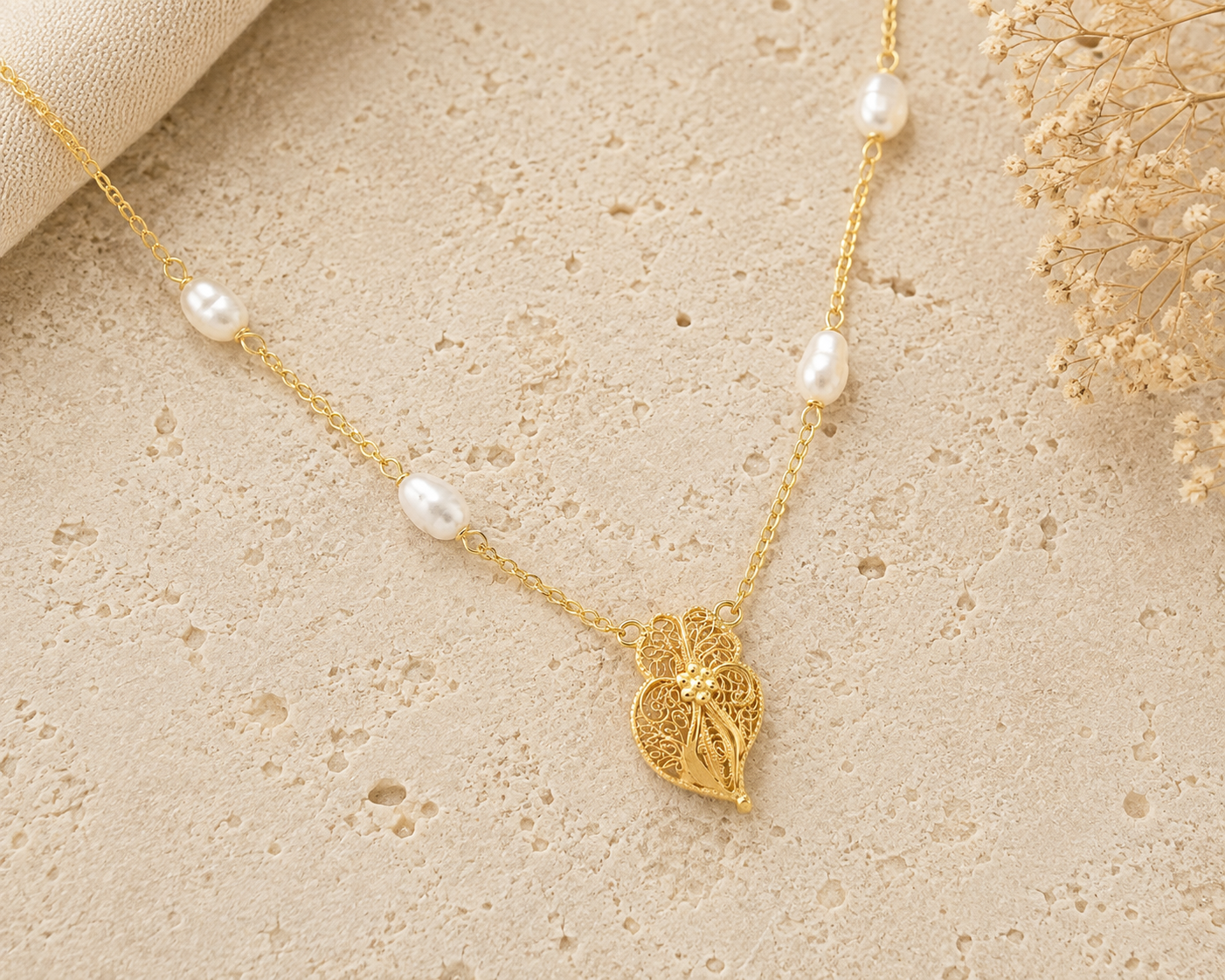 Colar Coração de Viana Ouro 19,2Kt