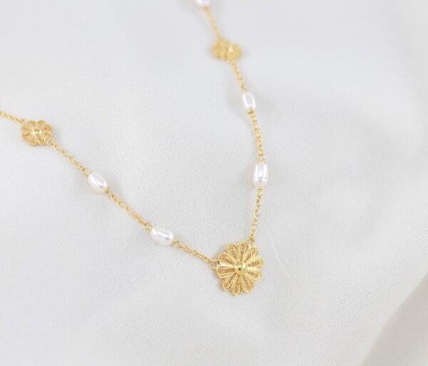 Filigree Flower Necklace 19.2Kt Gold