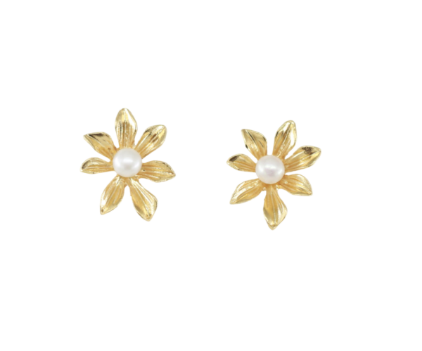 Silver Flower Earrings.