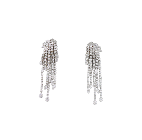 Silver Zirconia Pendant Earrings