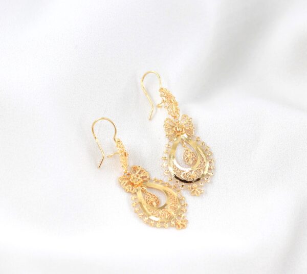 Filigree Lace Earrings 19.2Kt Gold