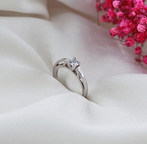 Anel Solitário Ouro Branco 19,2Kt