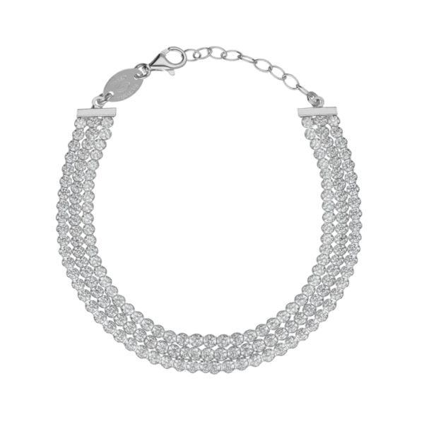 Victória Cruz Silver Triple Zirconia Bracelet