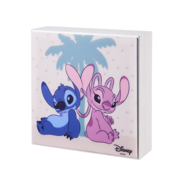 Candeeiro Stitch & Angel  PVD Prateado