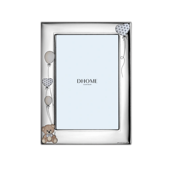 Moldura Urso Azul PVD Prateado