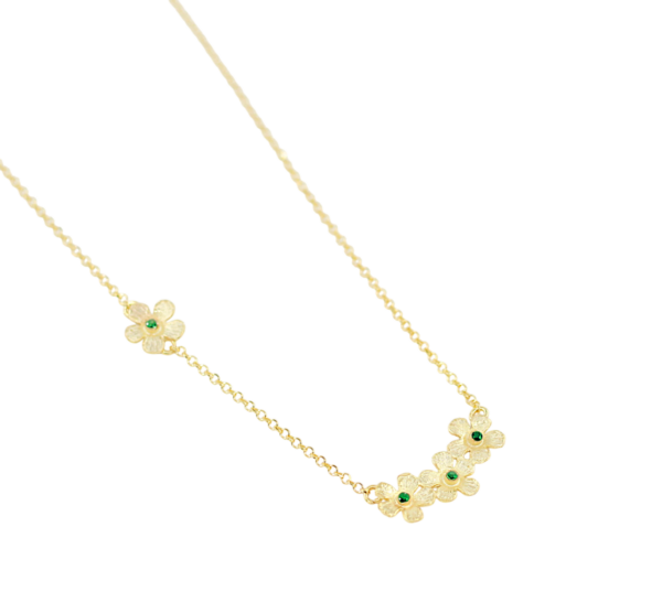 Colar 4 Flores Prata