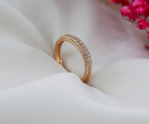 Anel Zircónias Ouro de 19,2Kt