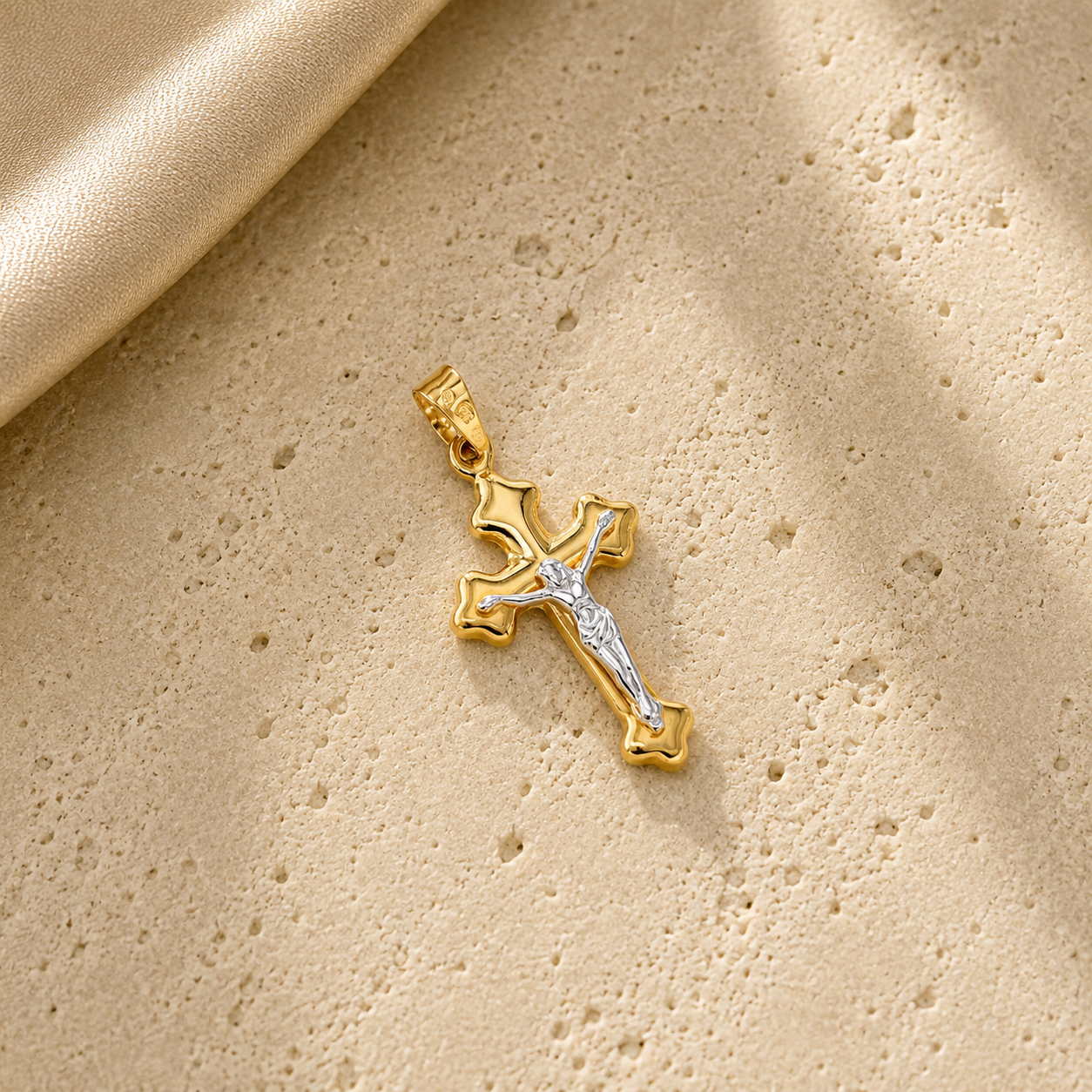 Cruz bicolor ouro 19,2Kt