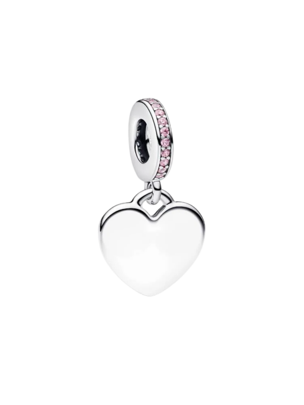 Conta Pedra Rosa Coração Pandora