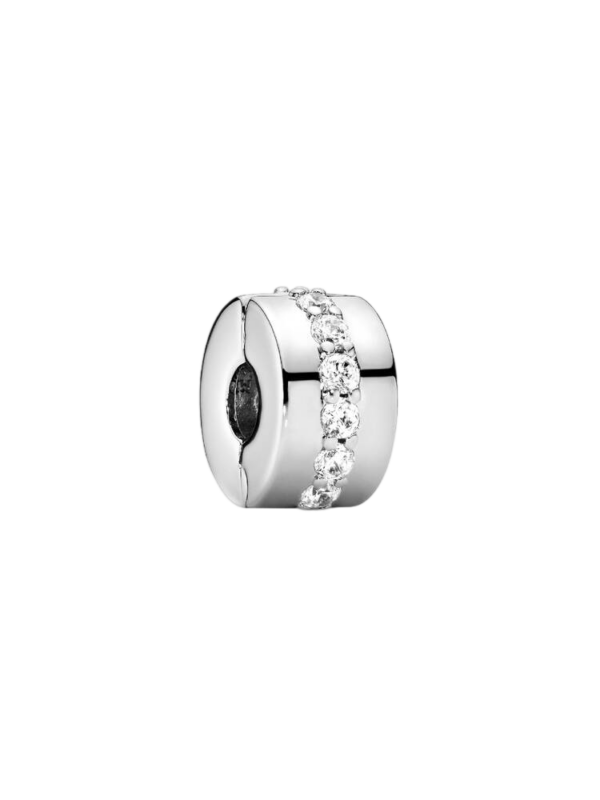 Conta Clip Transparente Brilhante Pandora