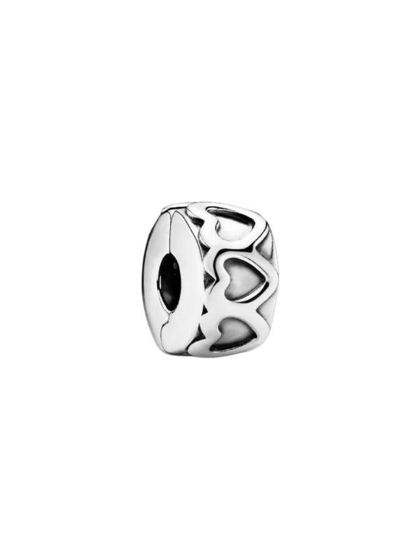 Conta Clip Corações Prata Pandora