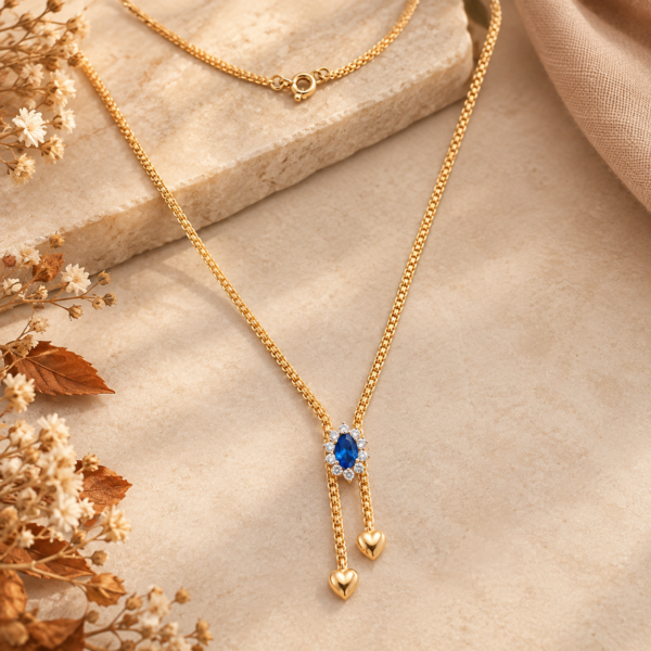 Colar Lady Di Zircónias Ouro 19,2Kt