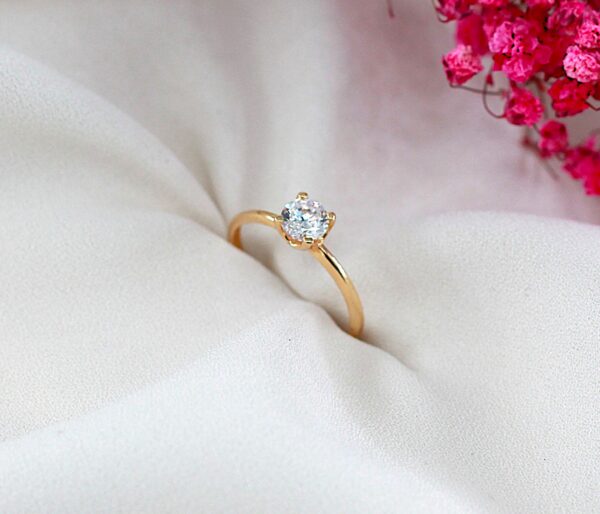 Anel Solitário Ouro 19,2kt