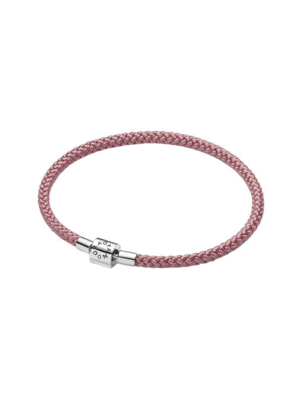 Pulseira Cordão Rosa Prata Pandora