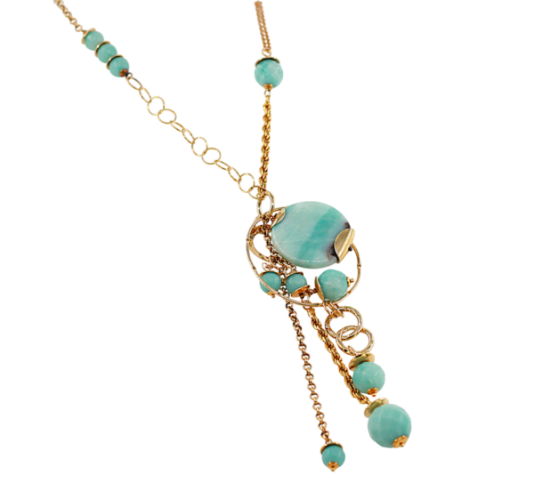 Colar Comprido Pedras Prata