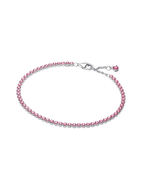 Pulseira de Ténis Rosa Prata Pandora