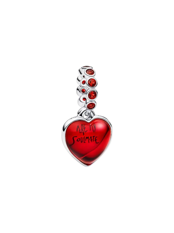 Conta Coração Vidro Murano Vermelho Pandora