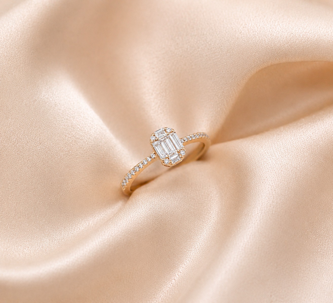 Anel Diamantes Ouro 19,2Kt